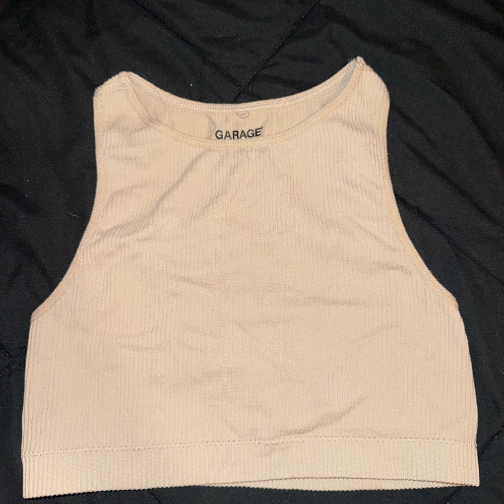 Garage Women's Off-White Ribbed Tank Top